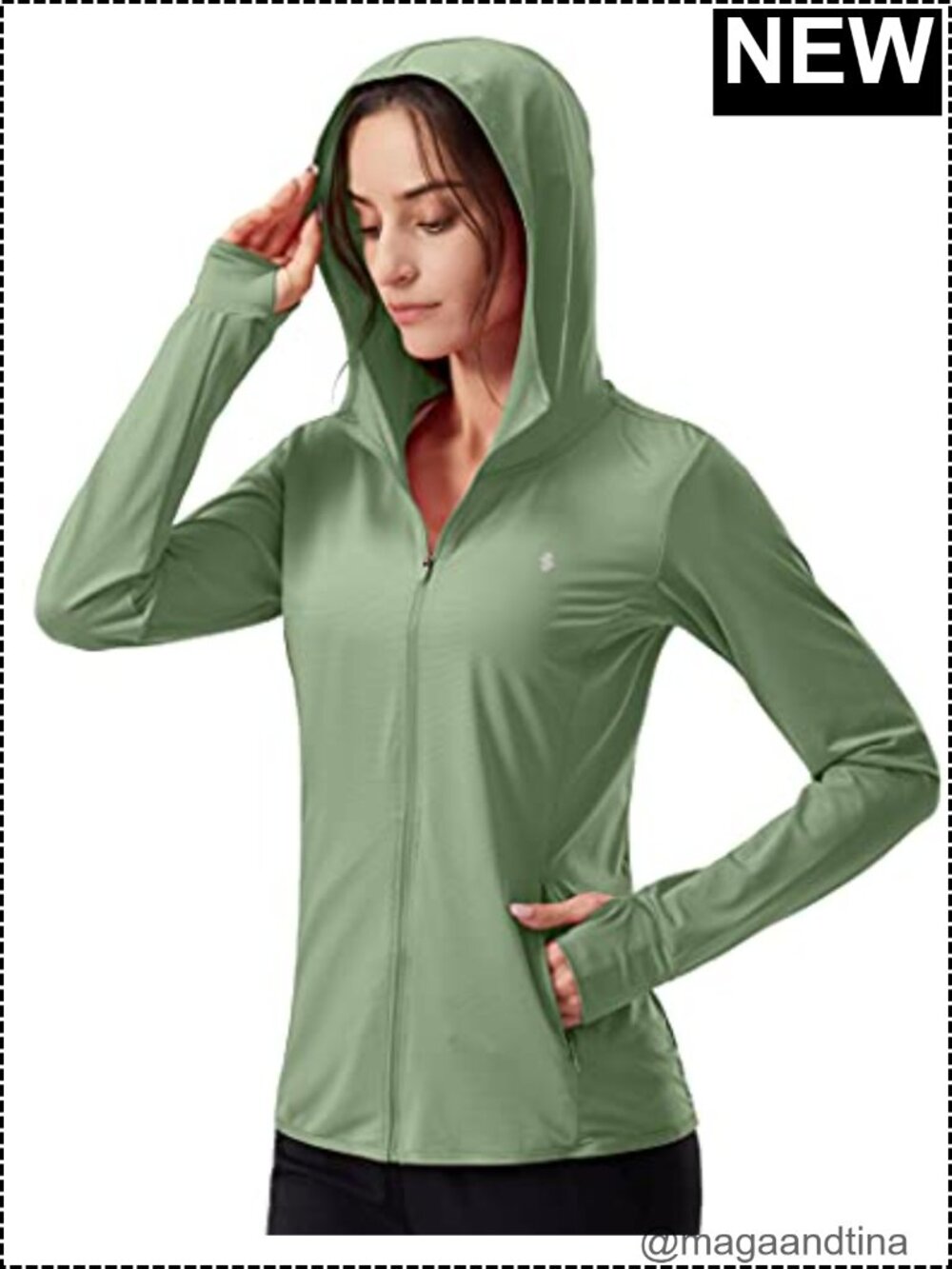 UPF 50+ Sun Protection Hoodie Jacket Lightweight Long Sleeve